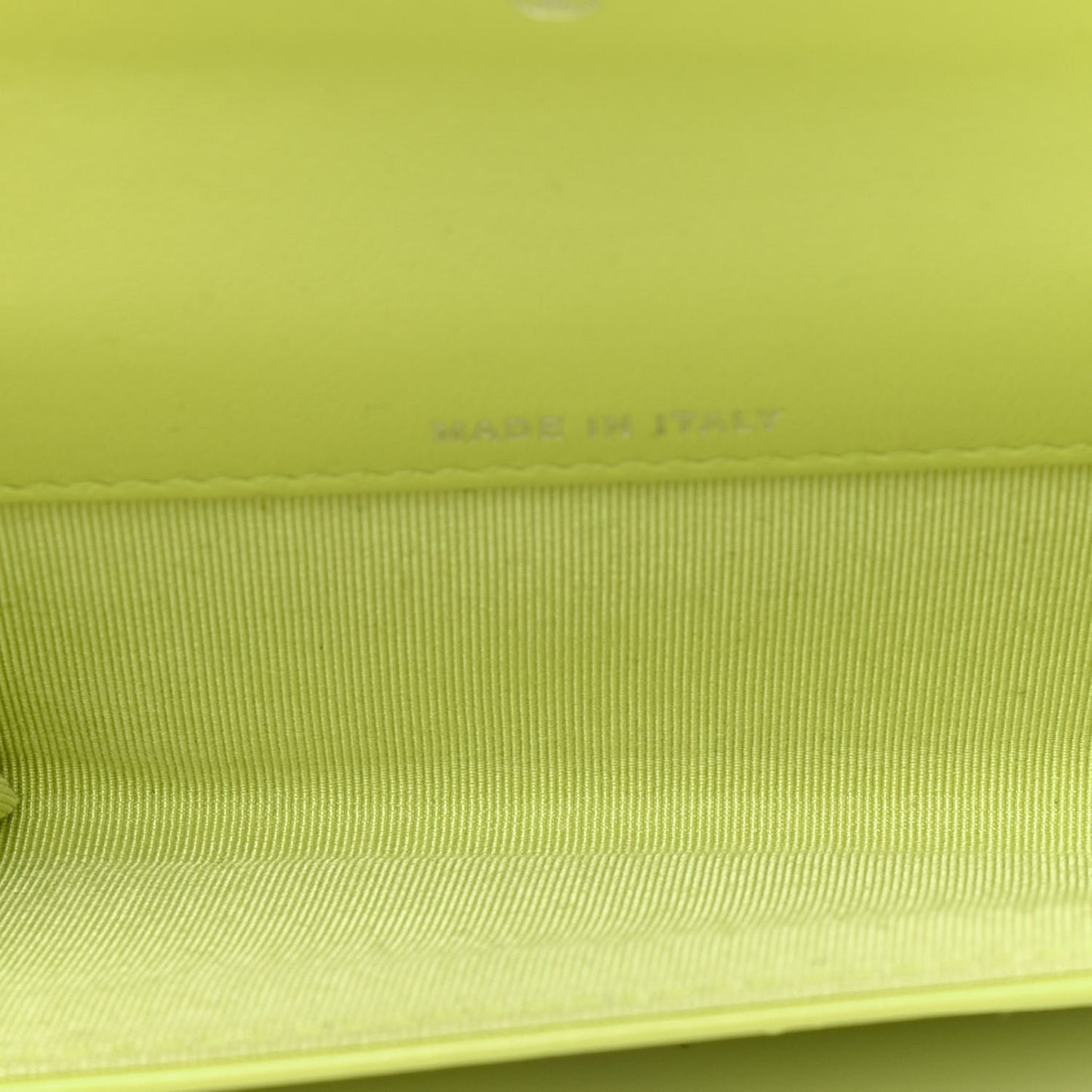 Lambskin Quilted Flap Card Holder Wallet Yellow