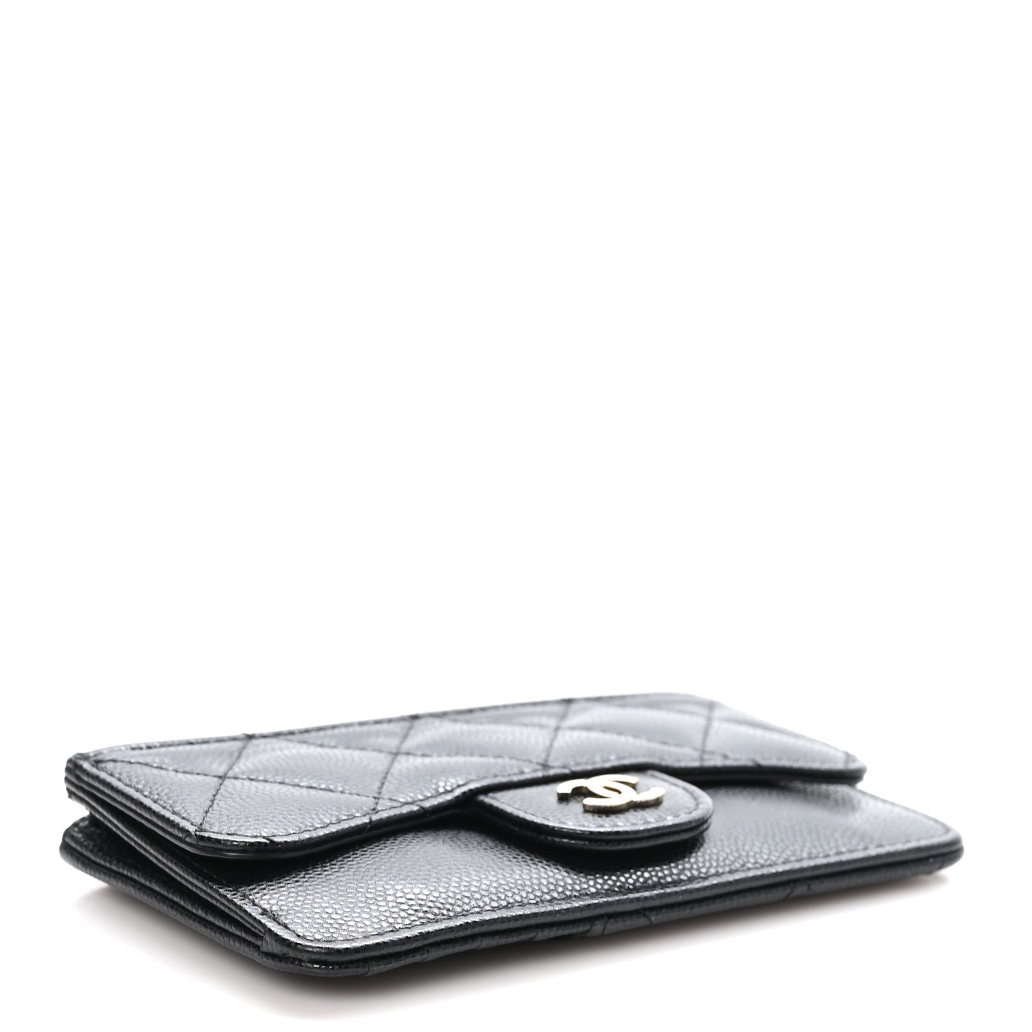 Chanel Caviar Quilted Flap Zip Card Holder Black 4 of 9
