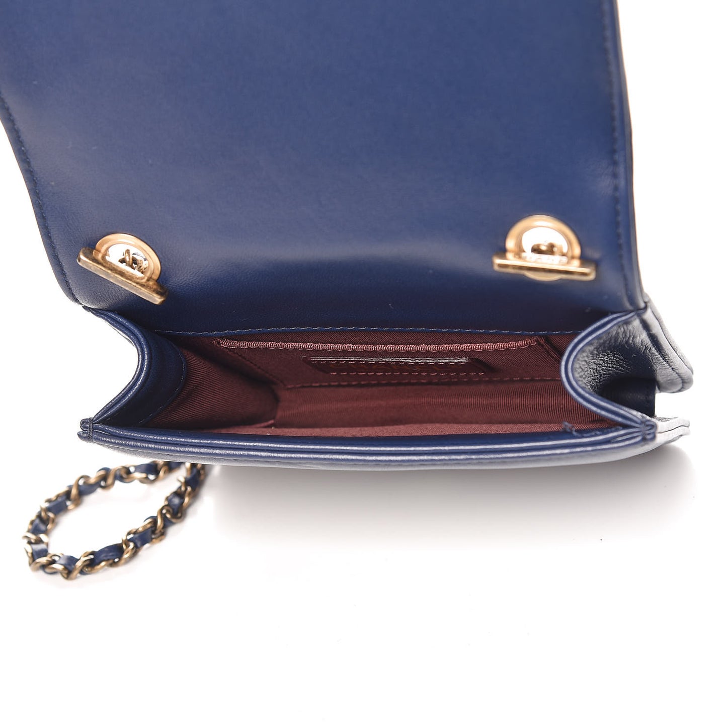 Lambskin Quilted Studded Boy Brick Flap Blue