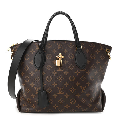 Louis Vuitton Monogram Flower Zipped Tote MM Black 1 of 10