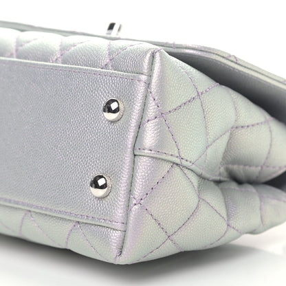 Chanel Iridescent Caviar Quilted Extra Mini Coco Handle Flap Purple 9 of 10