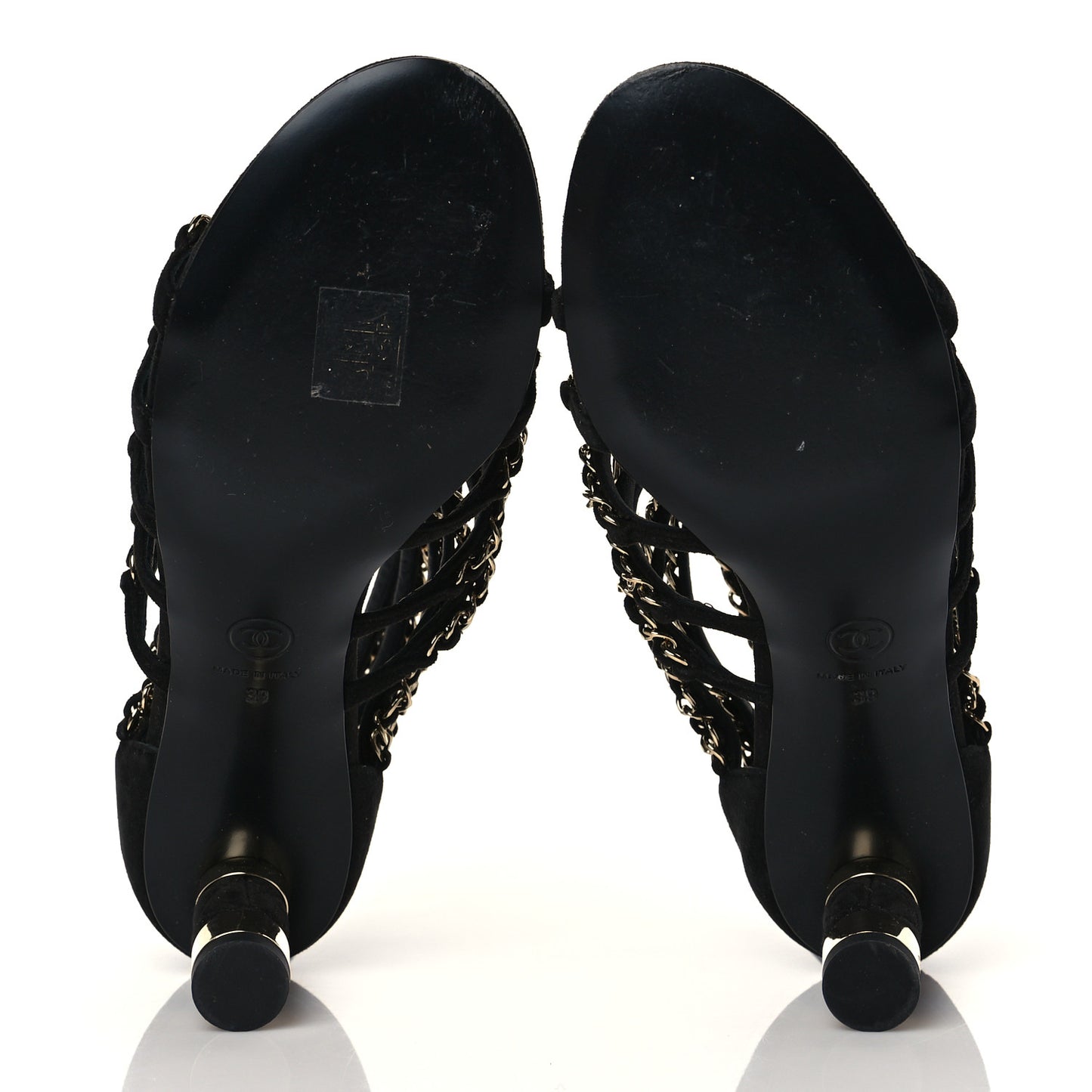 Kid Suede Chain CC Sandals 39 Black