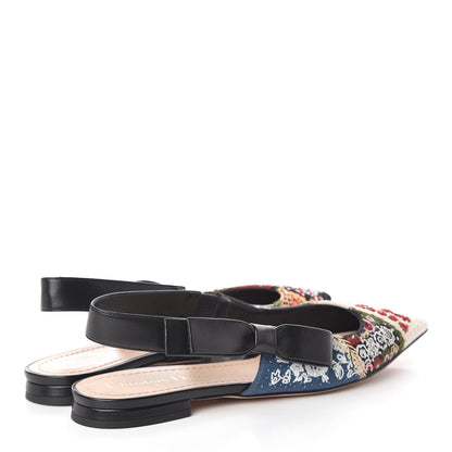 Christian Dior Patch Embroidered Sweet D Sling-Back Flats 38.5 Multicolor 4 of 9