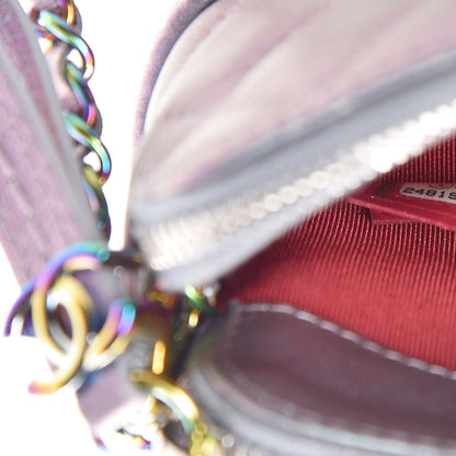 Chanel Iridescent Lambskin Calfskin Quilted Small Gabrielle Clutch With Chain Light Purple 8 of 12