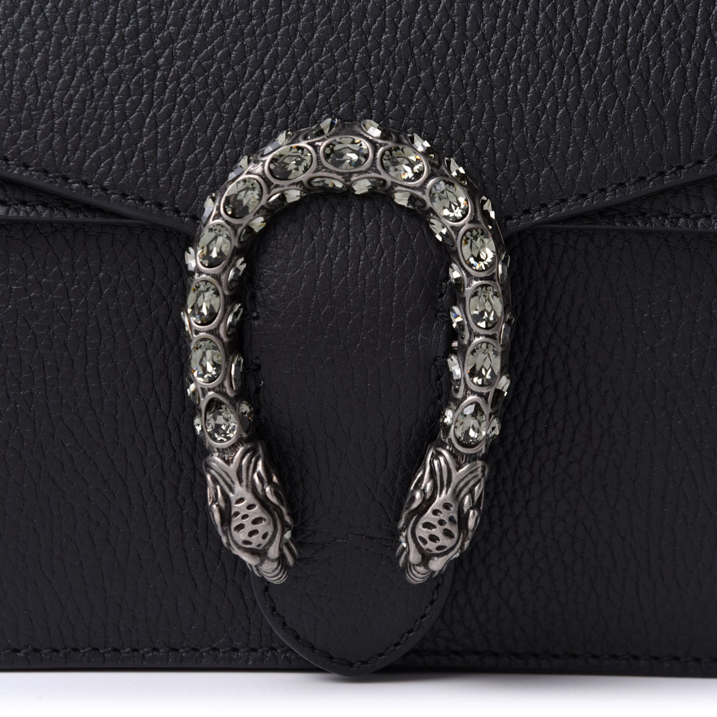 Pebbled Calfskin Small Dionysus Shoulder Bag Black