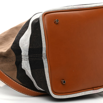 Burberry Canvas Mega Check Medium Ashby Hobo Saddle Brown 9 of 12