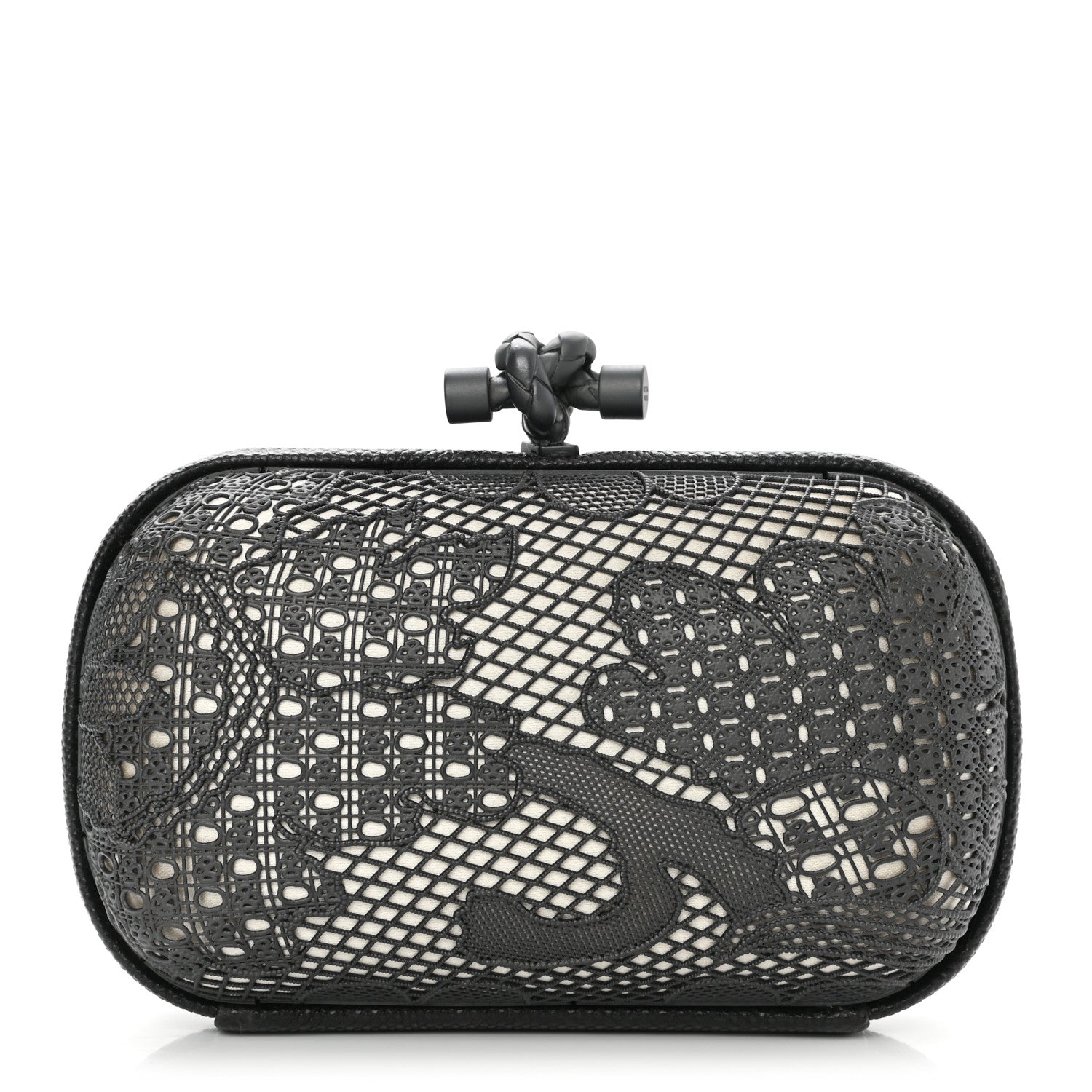 Bottega Veneta Metal Lace Karung Knot Clutch Black 1 of 7