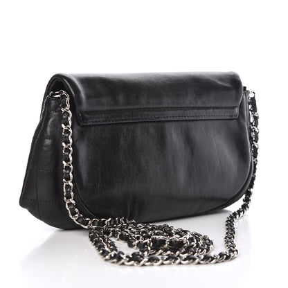 Chanel Lambskin Half Moon Wallet On Chain WOC Black 3 of 11