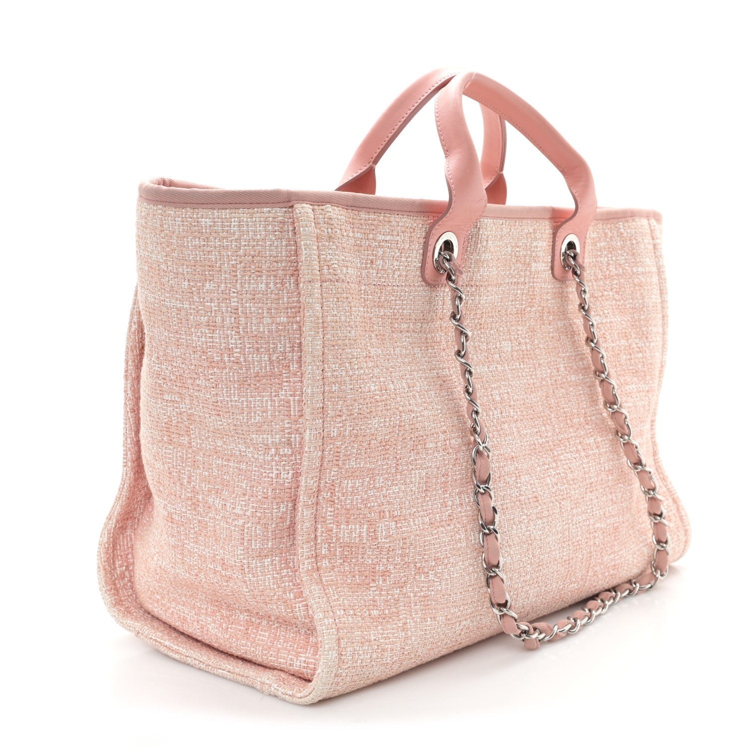 Chanel Lurex Boucle Deauville Medium Tote Pink 3 of 11