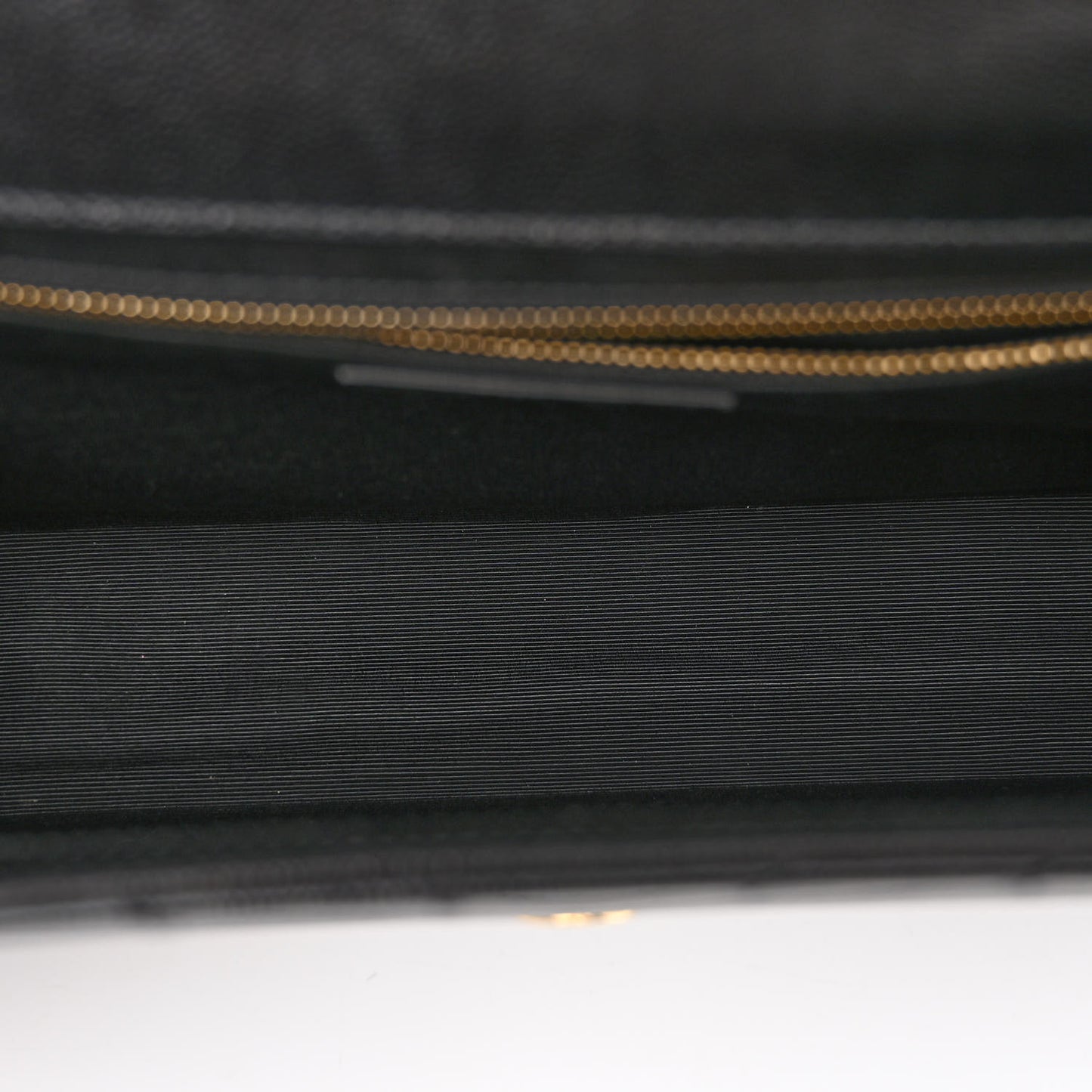 Grain De Poudre Matelasse Chevron Large Monogram Satchel Black