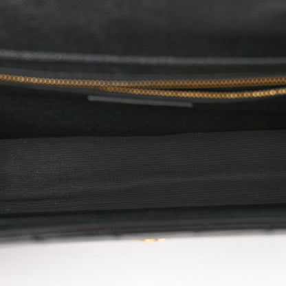 Saint Laurent Grain De Poudre Matelasse Chevron Large Monogram Satchel Black 5 of 12