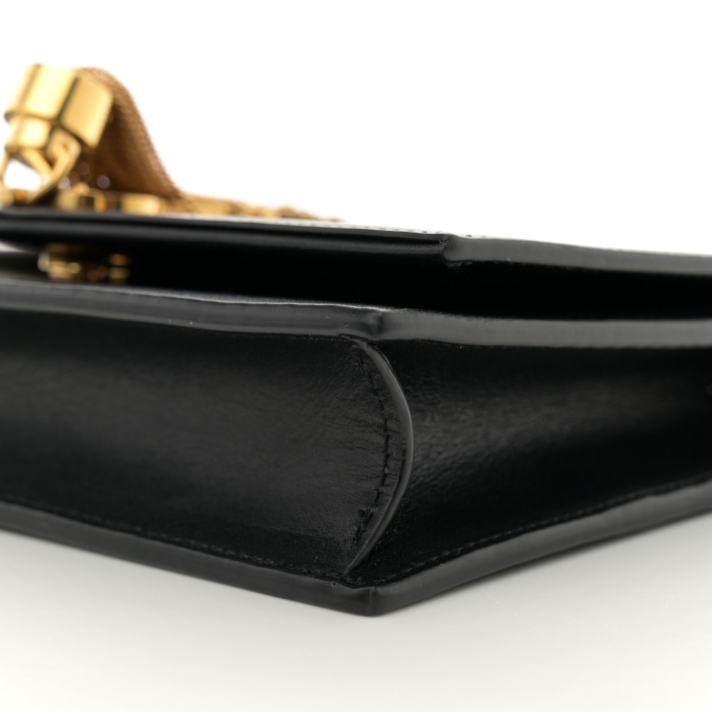 Smooth Calfskin Classic Monogram Kate Tassel Chain Wallet Black