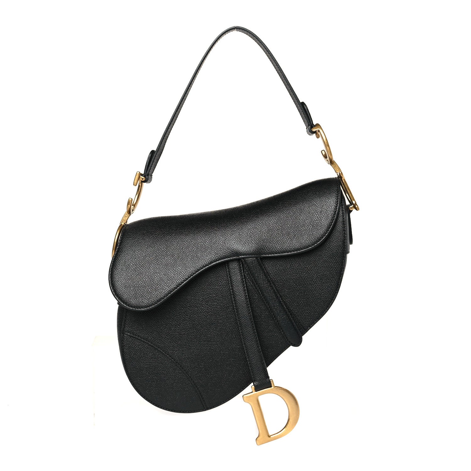 Christian Dior Grained Calfskin Saddle Bag Black 1 of 9