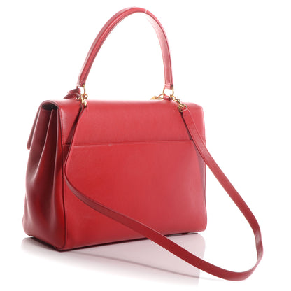 Saint Laurent Leather Medium Moujik Top Handle Bag Lipstick Red 3 of 8