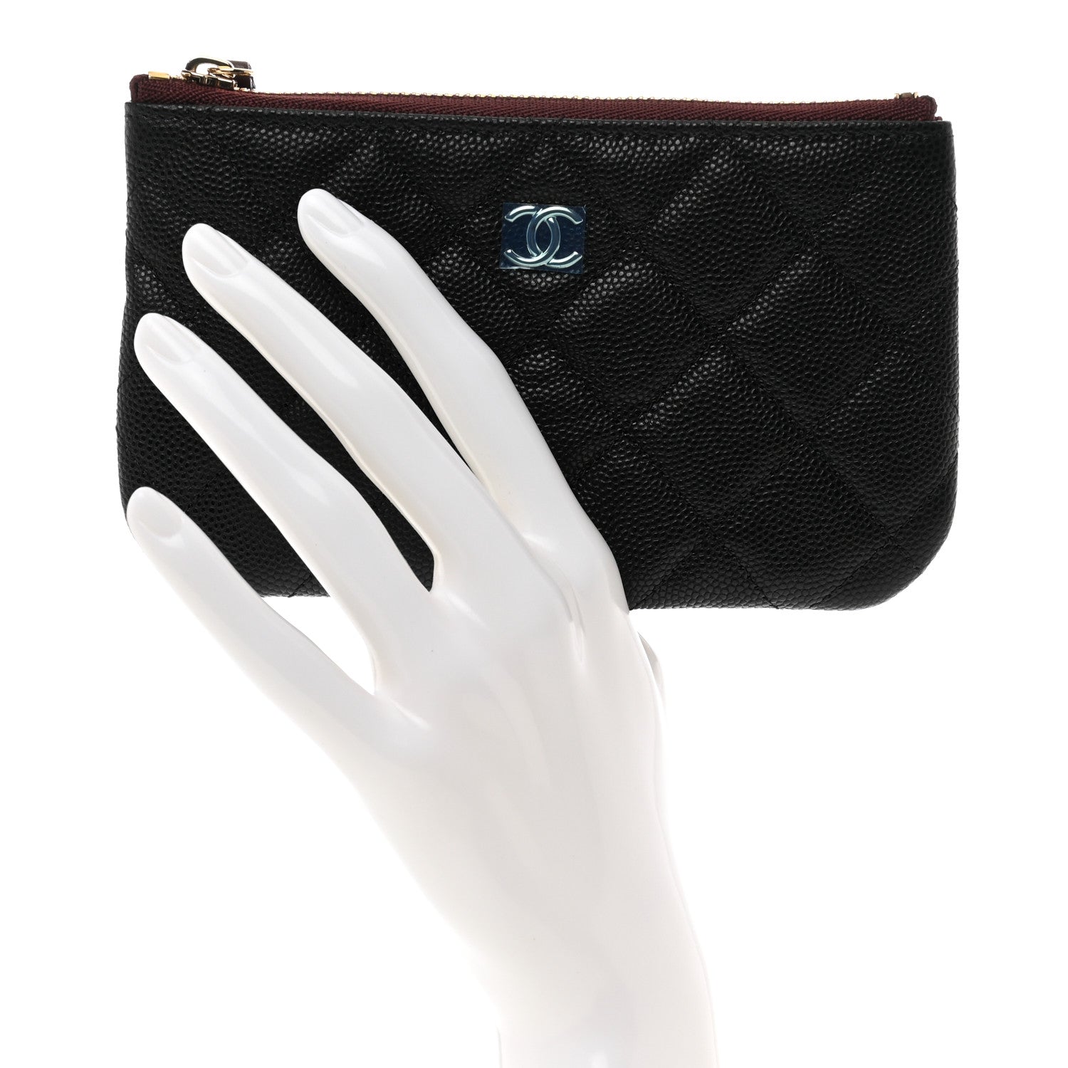 Chanel Caviar Quilted Small Cosmetic Case Black 2 of 8
