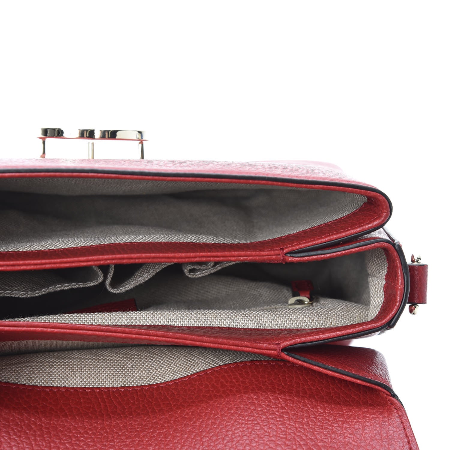 Gucci Dollar Calfskin Interlocking G Top Handle Shoulder Bag Red 4 of 10