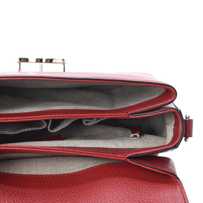 Gucci Dollar Calfskin Interlocking G Top Handle Shoulder Bag Red 4 of 10