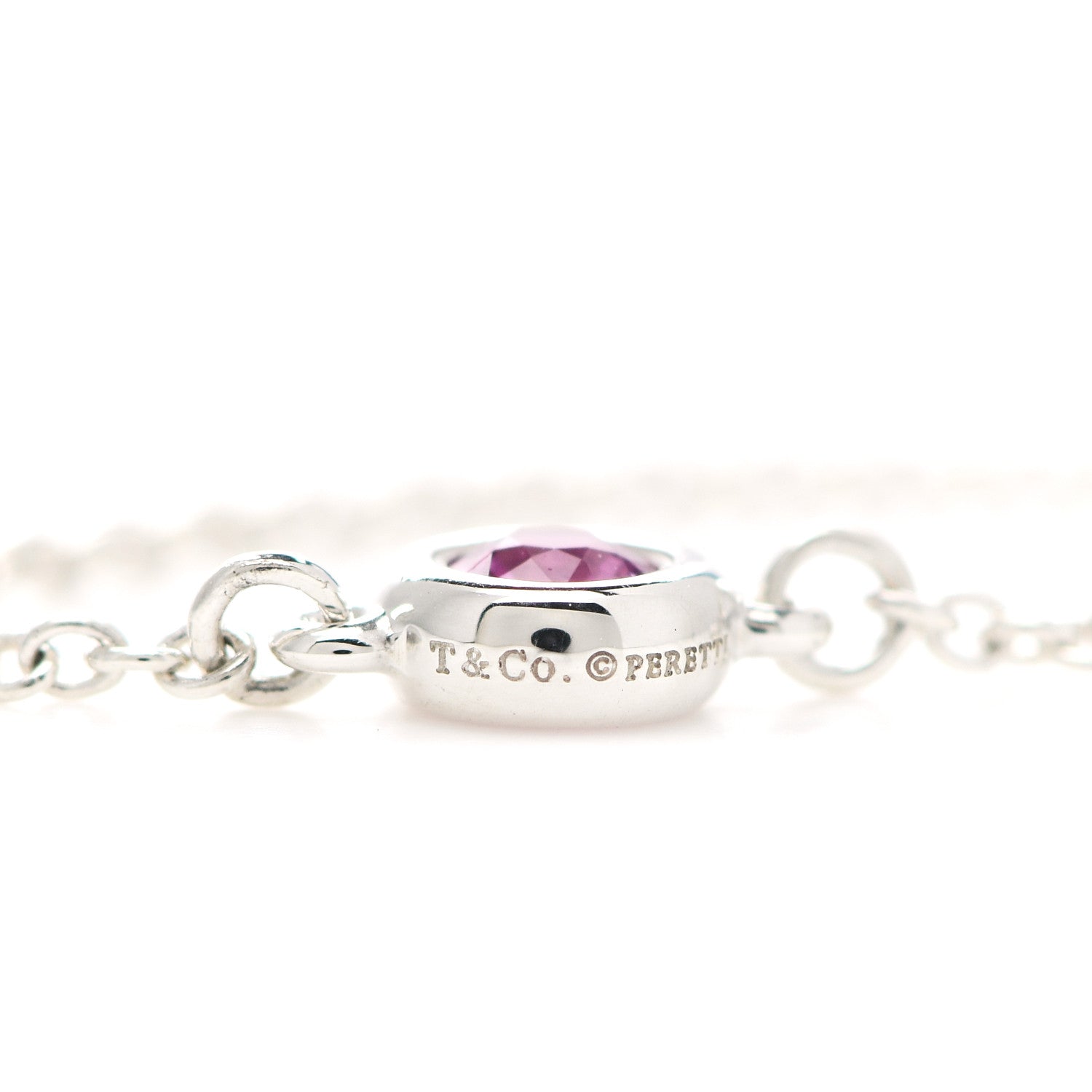 Tiffany Sterling Silver Pink Sapphire Elsa Peretti Color by the Yard Ring 54 7 5 of 5