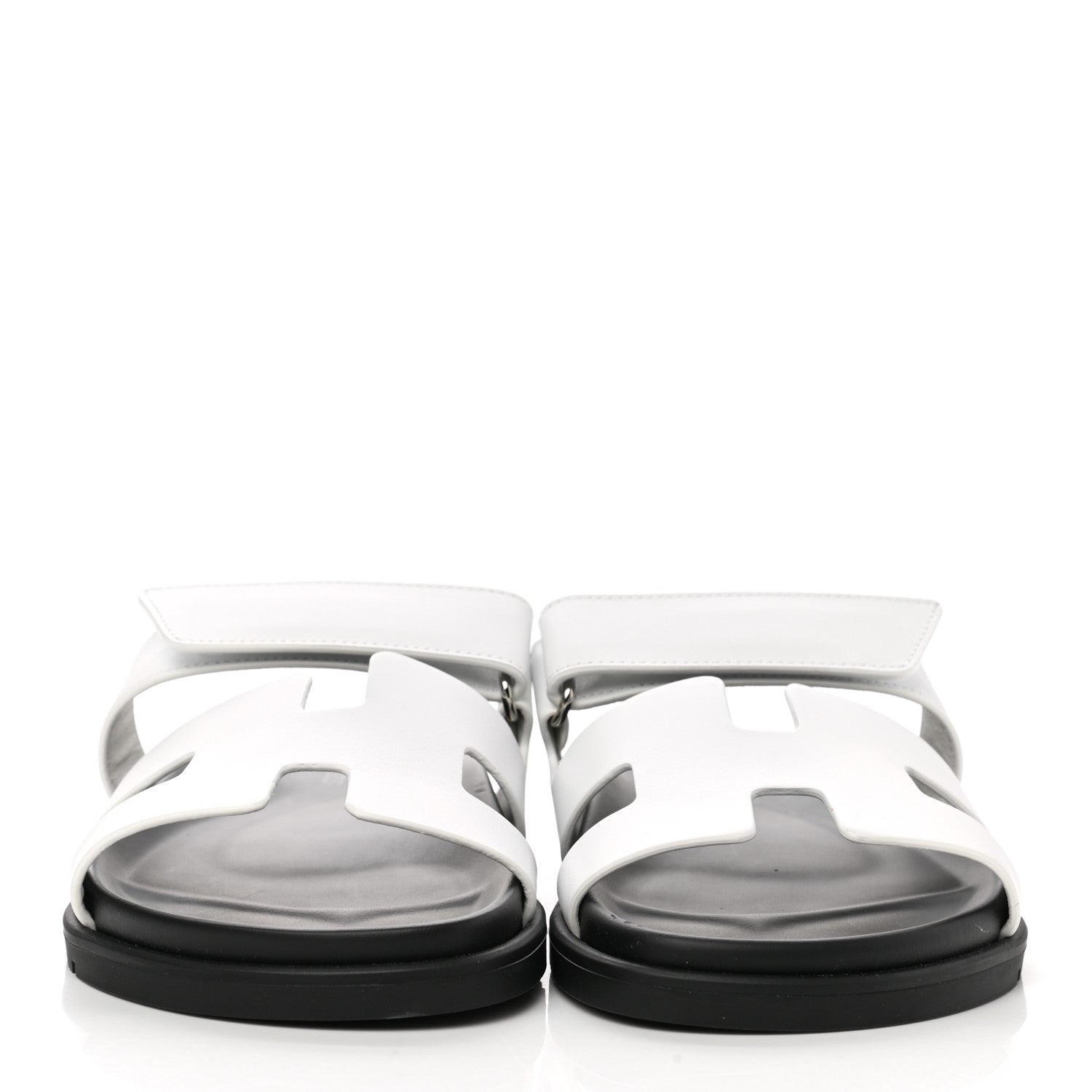 Hermes Calfskin Womens Chypre Sandals 37.5 White 2 of 9
