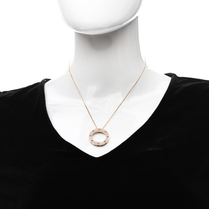 Roberto Coin 18K Rose Gold Diamond Circle Pendant Necklace 2 of 4