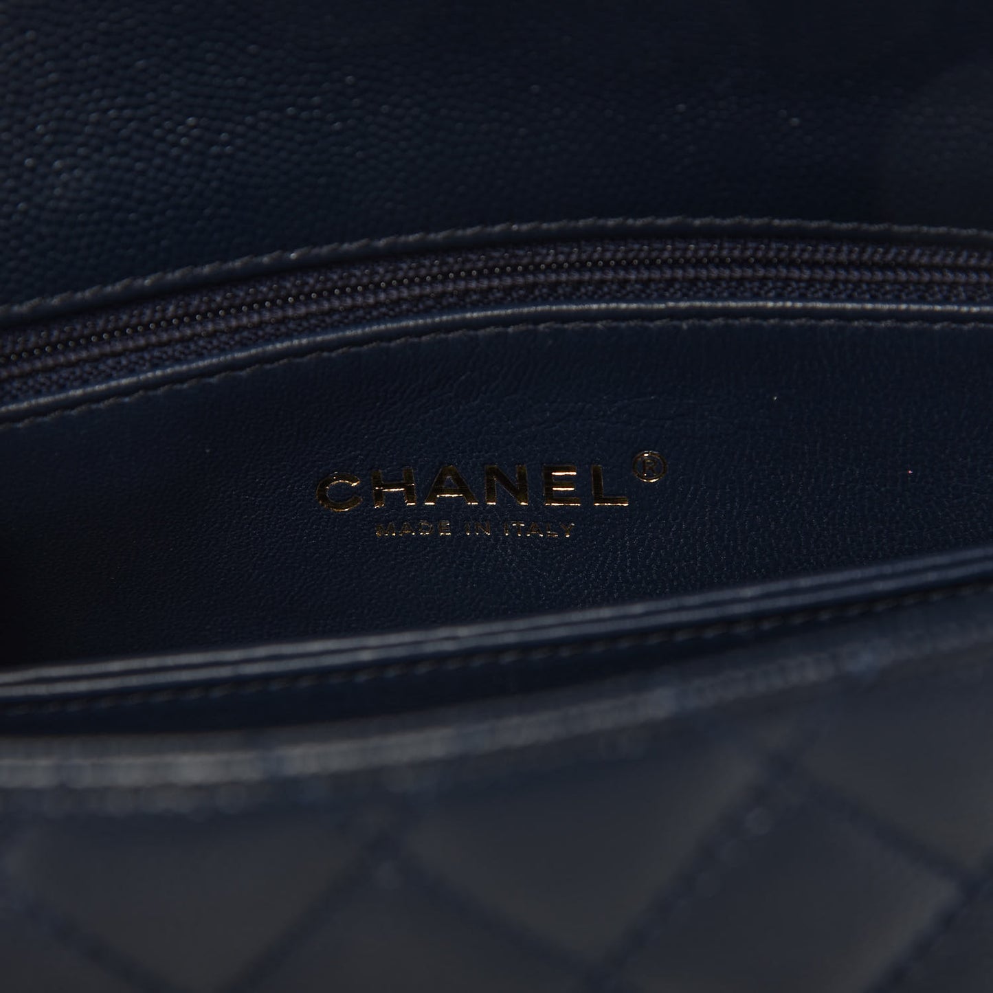 Caviar Quilted Mini Coco Handle Flap Navy Blue