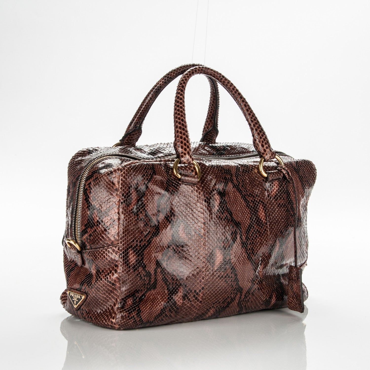 Prada Python Bauletto Tote Cotto 3 of 8