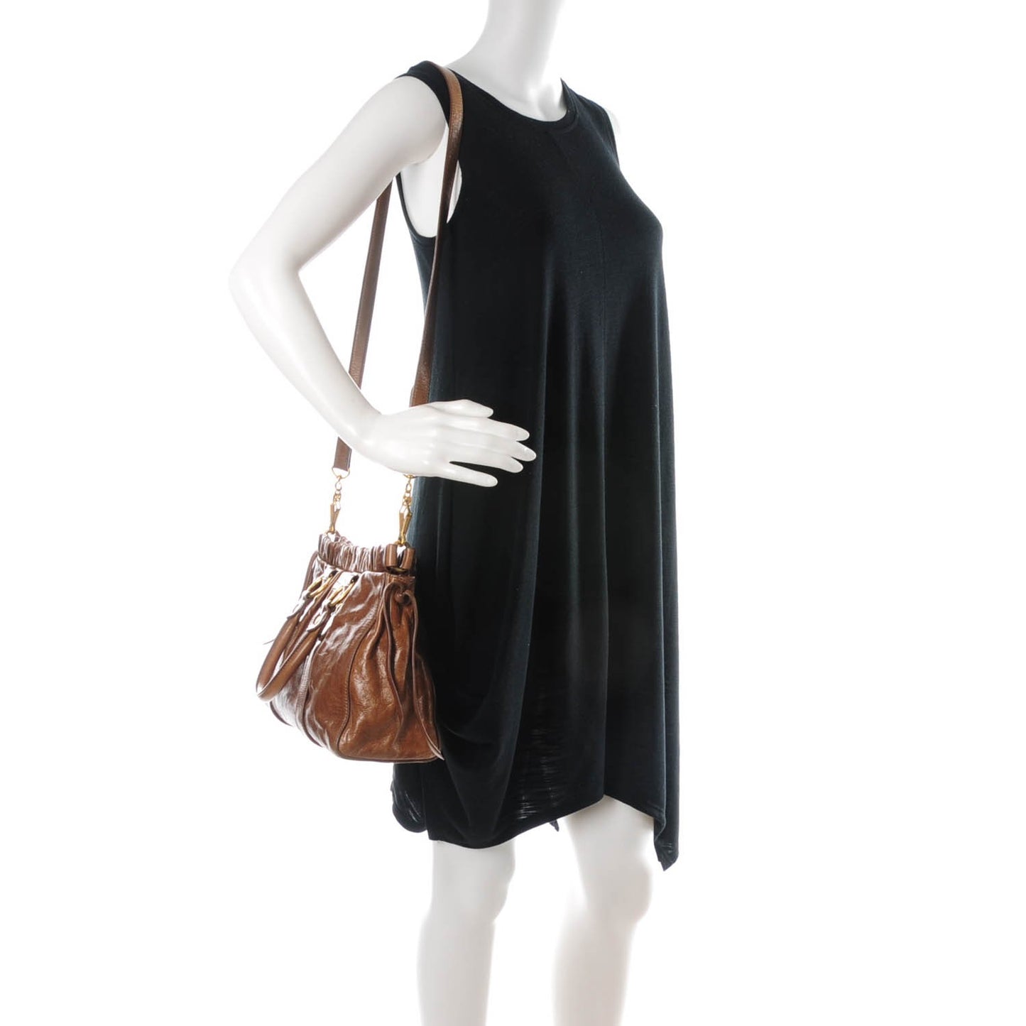Vitello Lux Gathered Tote Palissandro