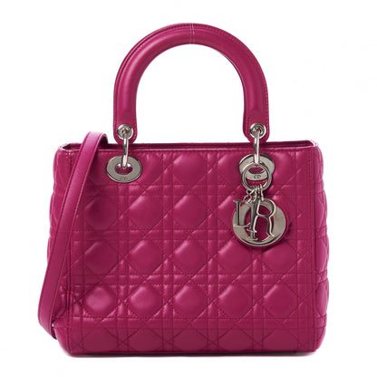 Christian Dior Lambskin Cannage Medium Lady Dior Fuchsia 1 of 9
