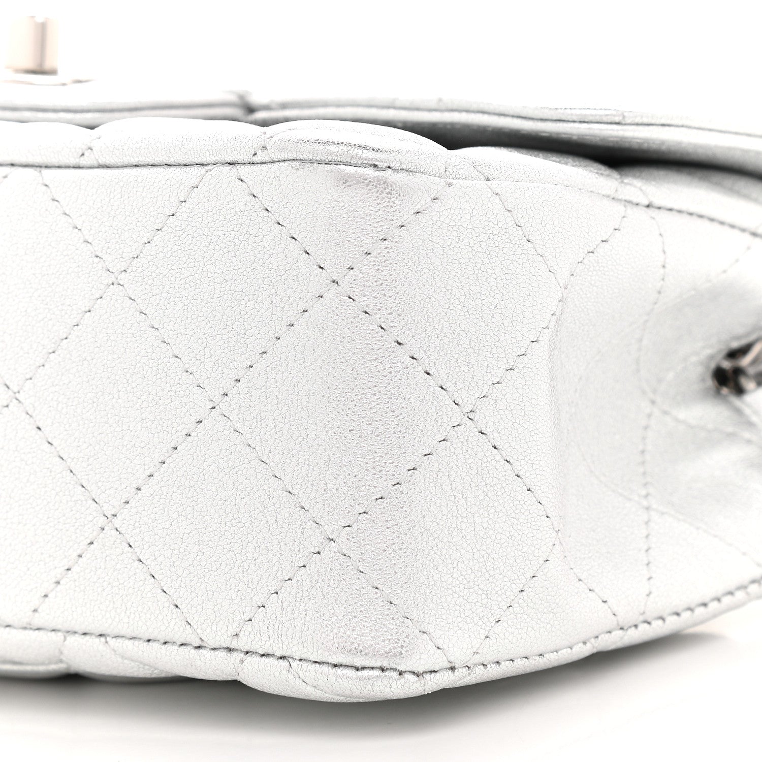 Chanel Metallic Lambskin Quilted Mini Rectangular Flap Silver 9 of 9