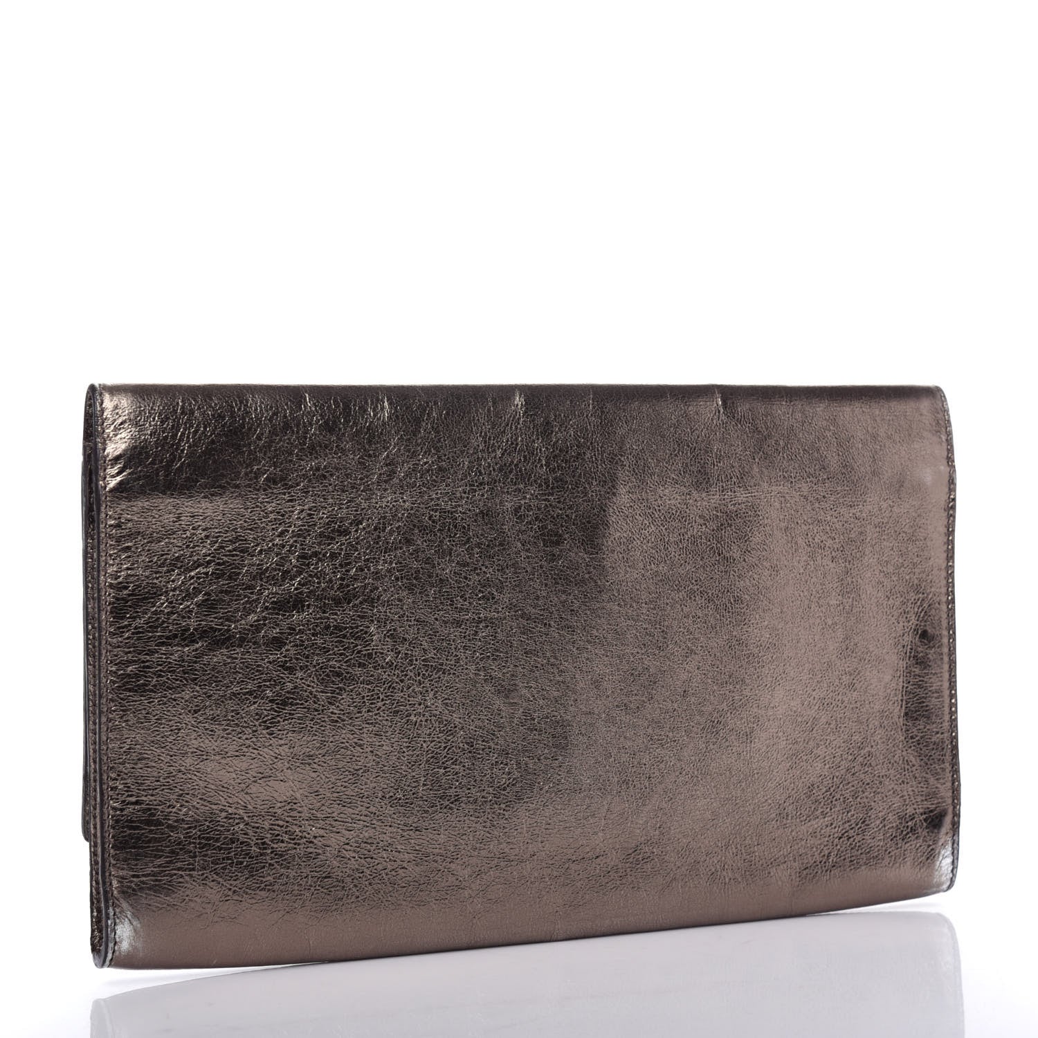 Saint Laurent Metallic Calfskin Monogram Large Belle De Jour Clutch Gold 3 of 6