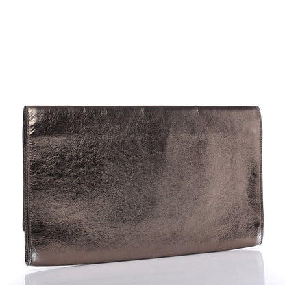 Saint Laurent Metallic Calfskin Monogram Large Belle De Jour Clutch Gold 3 of 6