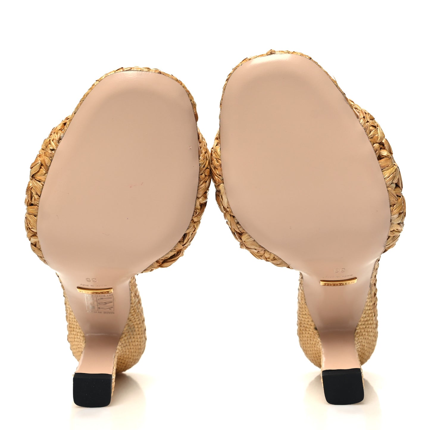 Marrakech Waving Flower GG Marmont 75mm Slide Sandals 38 Natural