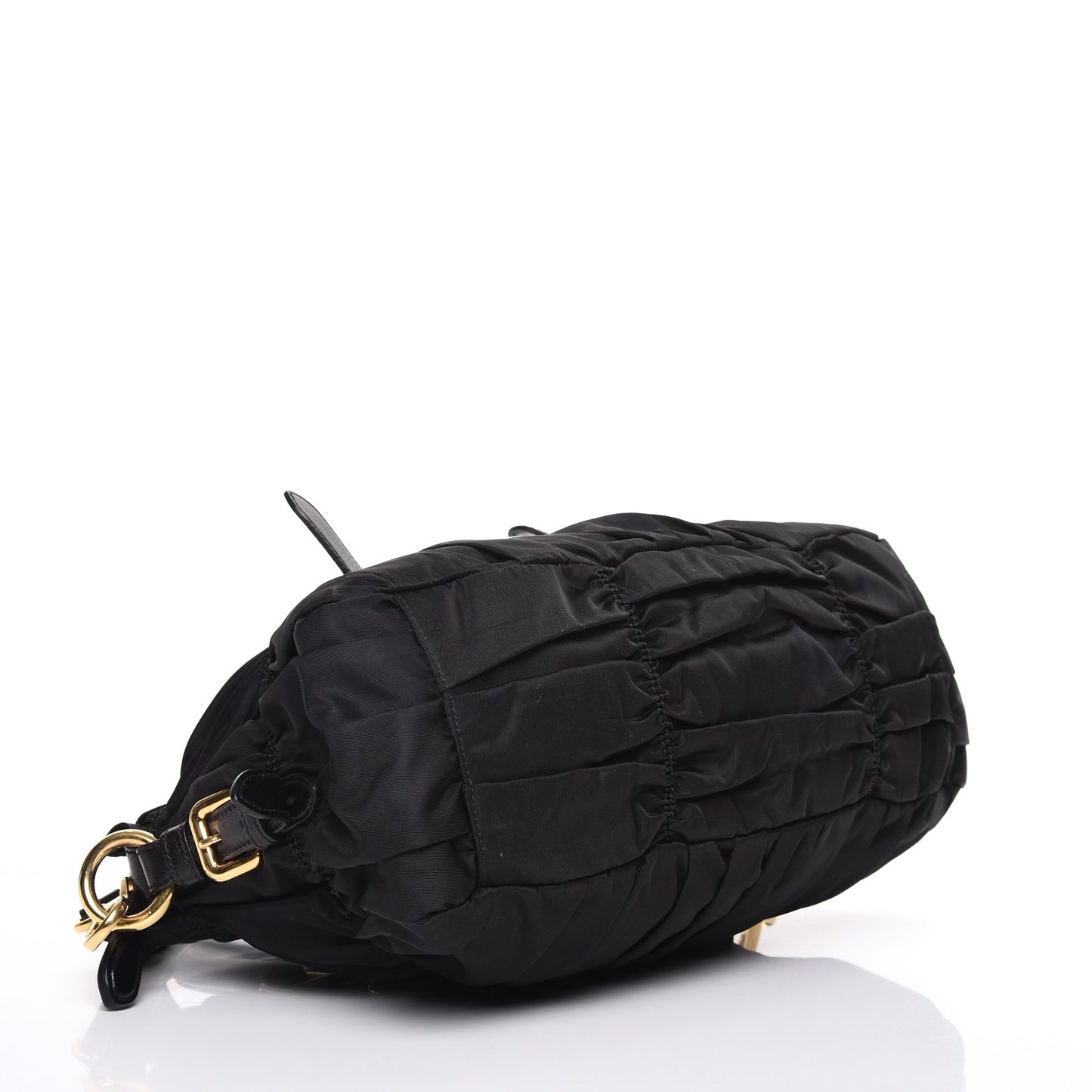 Tessuto Nylon Gaufre Shopping Satchel Black