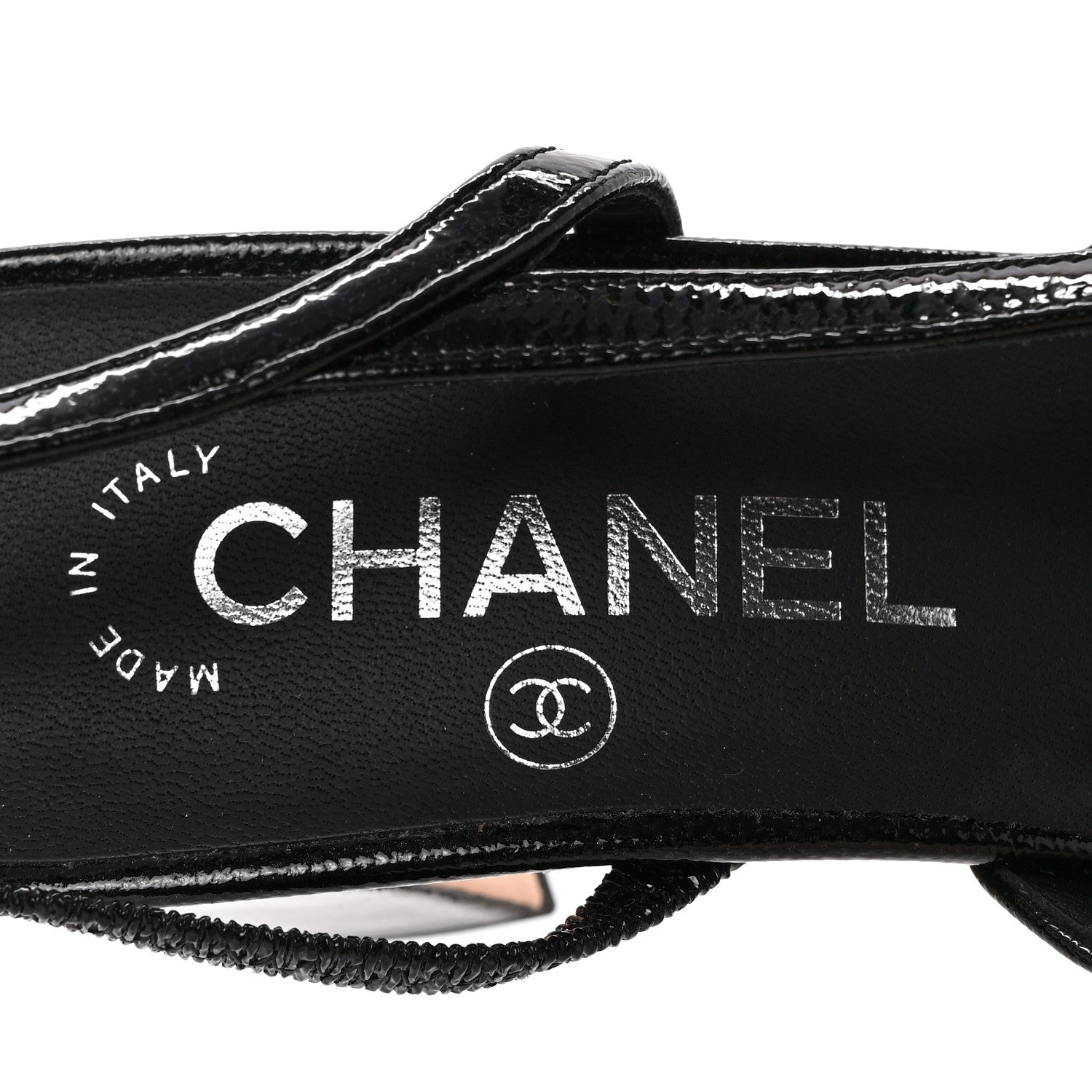 Chanel Patent Cap Toe CC Slingback Flats 36.5 Black White 8 of 13