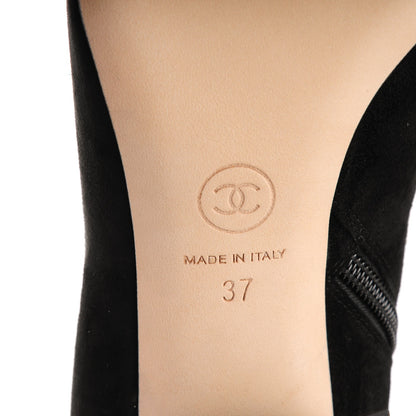Chanel Suede Calfskin Short Boots 37 Black 6 of 9