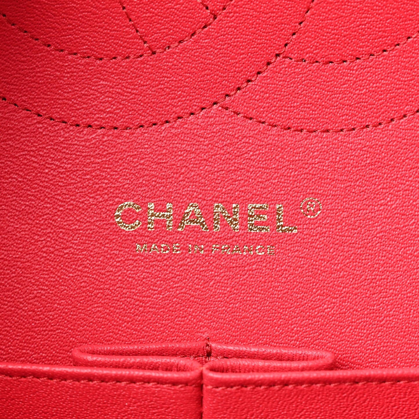 Lambskin Quilted Jumbo Double Flap Red