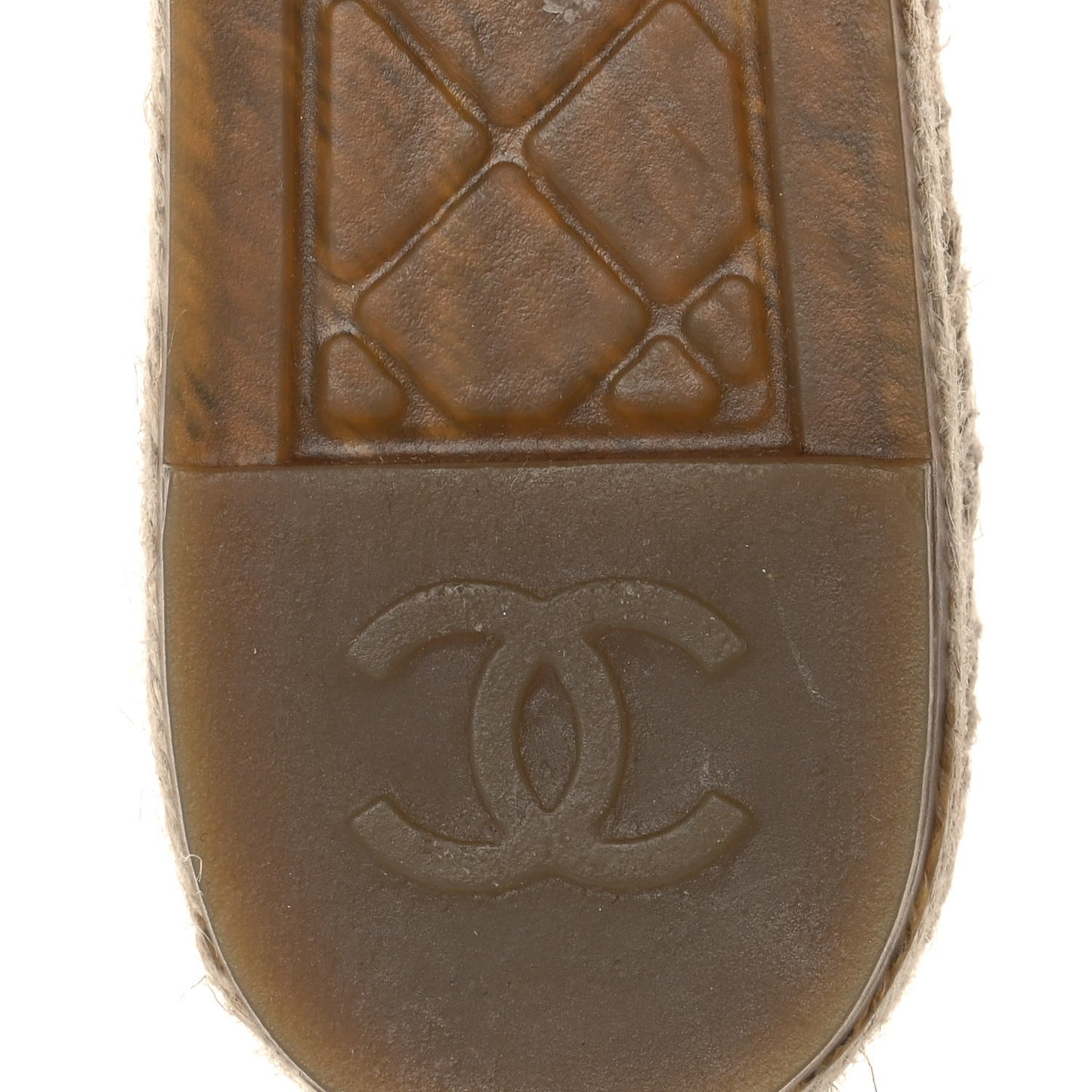 Iridescent Goatskin CC Espadrille Mules 37 Ivory Black