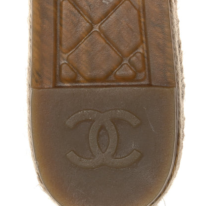 Chanel Iridescent Goatskin CC Espadrille Mules 37 Ivory Black 7 of 10