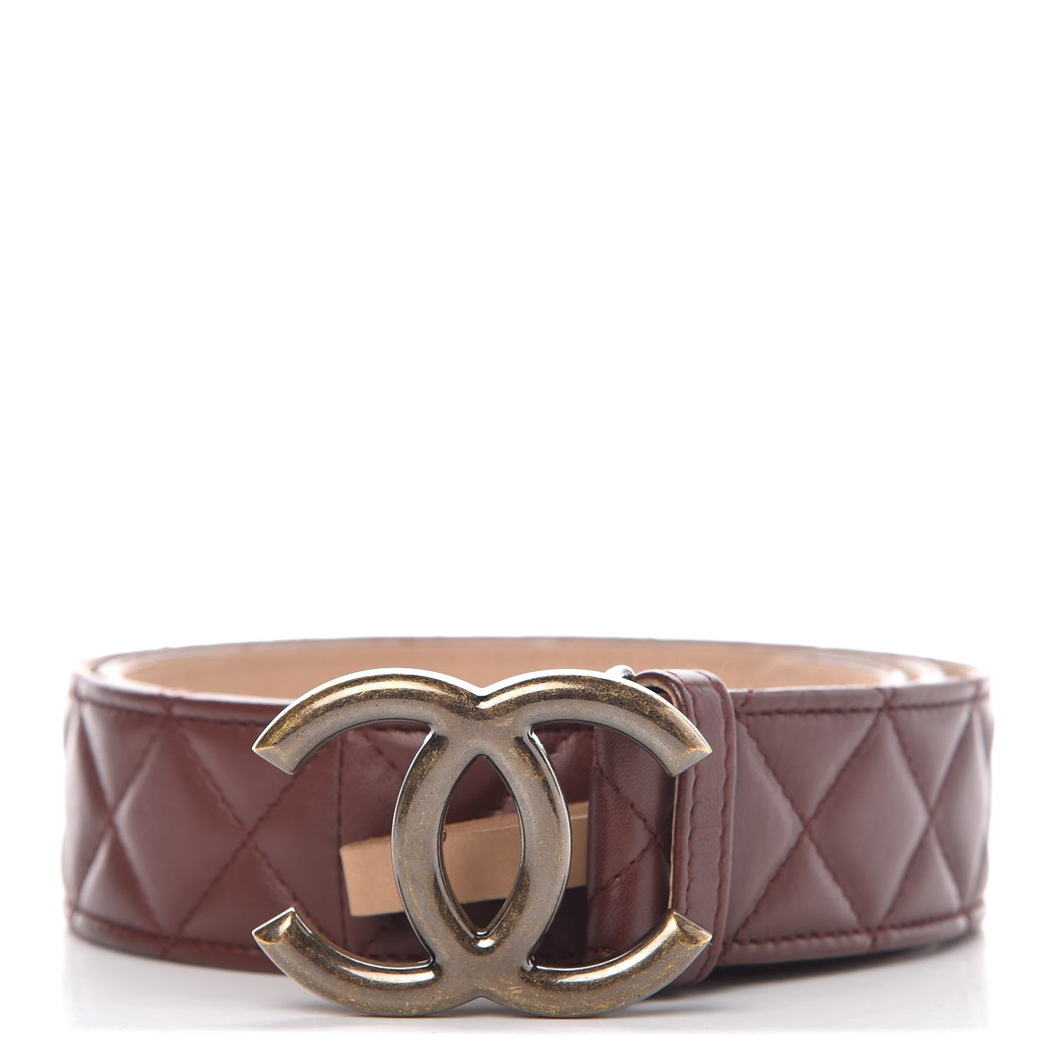 Chanel Lambskin Quilted CC Belt 90 36 Bordeaux 1 of 12