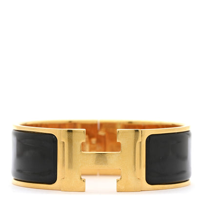 Hermes Enamel Wide Clic Clac H Bracelet PM Black 1 of 4