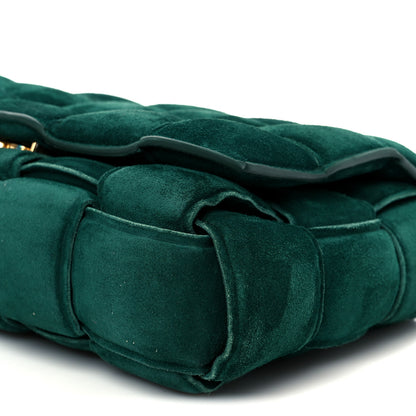 Bottega Veneta Suede Maxi Intrecciato Padded Chain Cassette Crossbody Bag Emerald Green 12 of 12