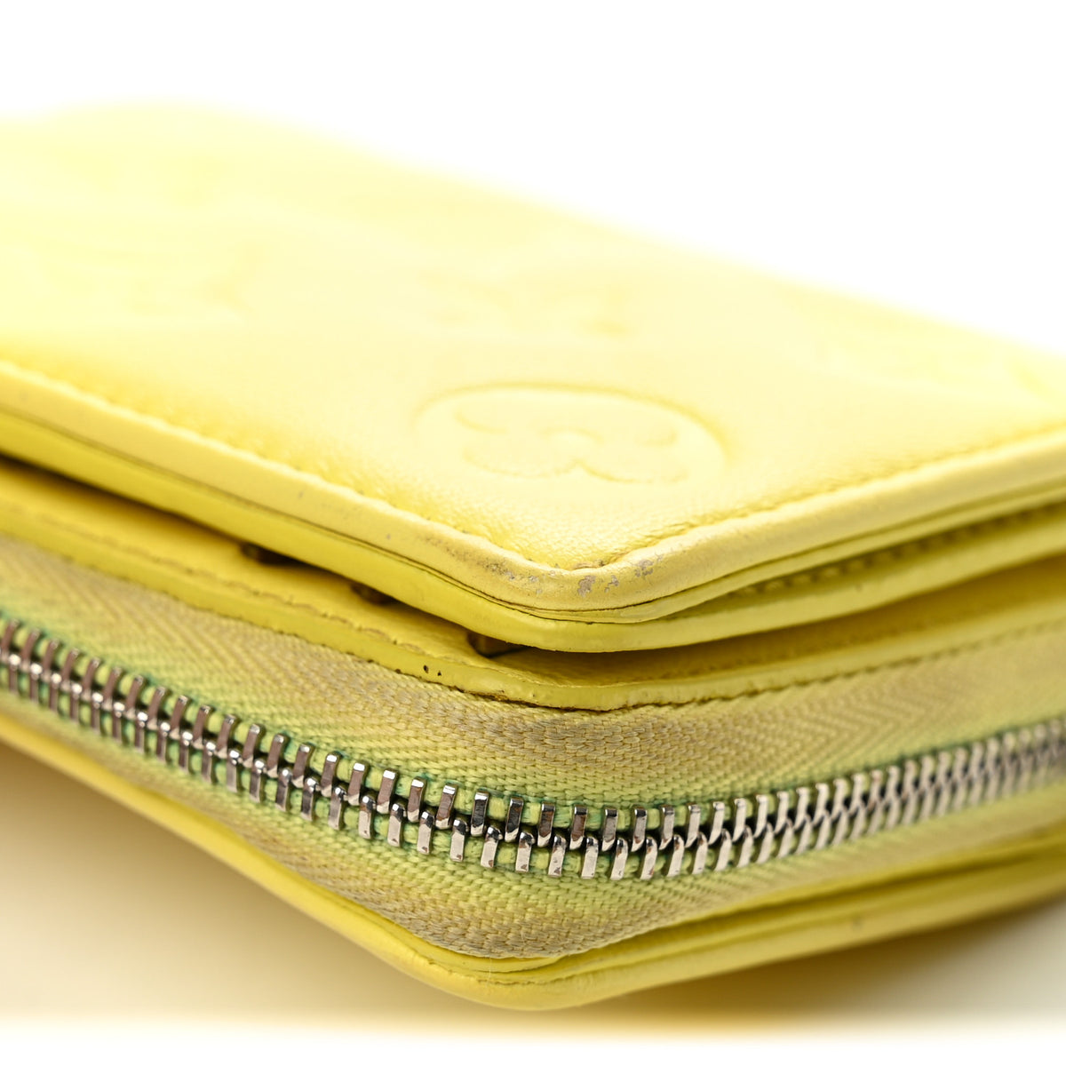 Lambskin Embossed Monogram Lou Coussin Wallet Yellow