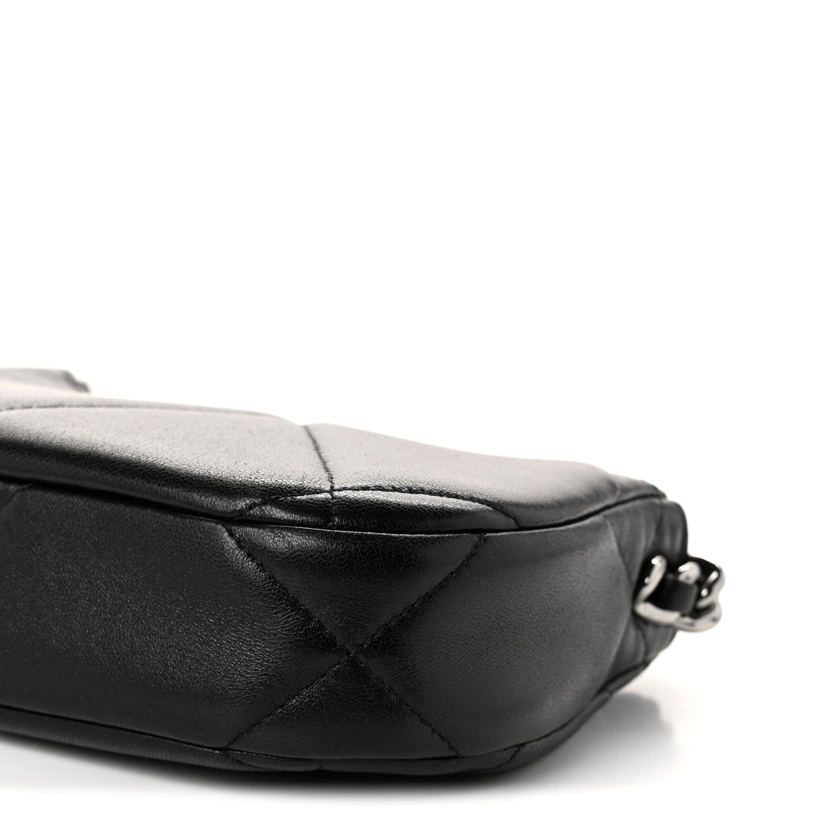 Lambskin Quilted Chanel 19 Hobo Clutch With Chain Black
