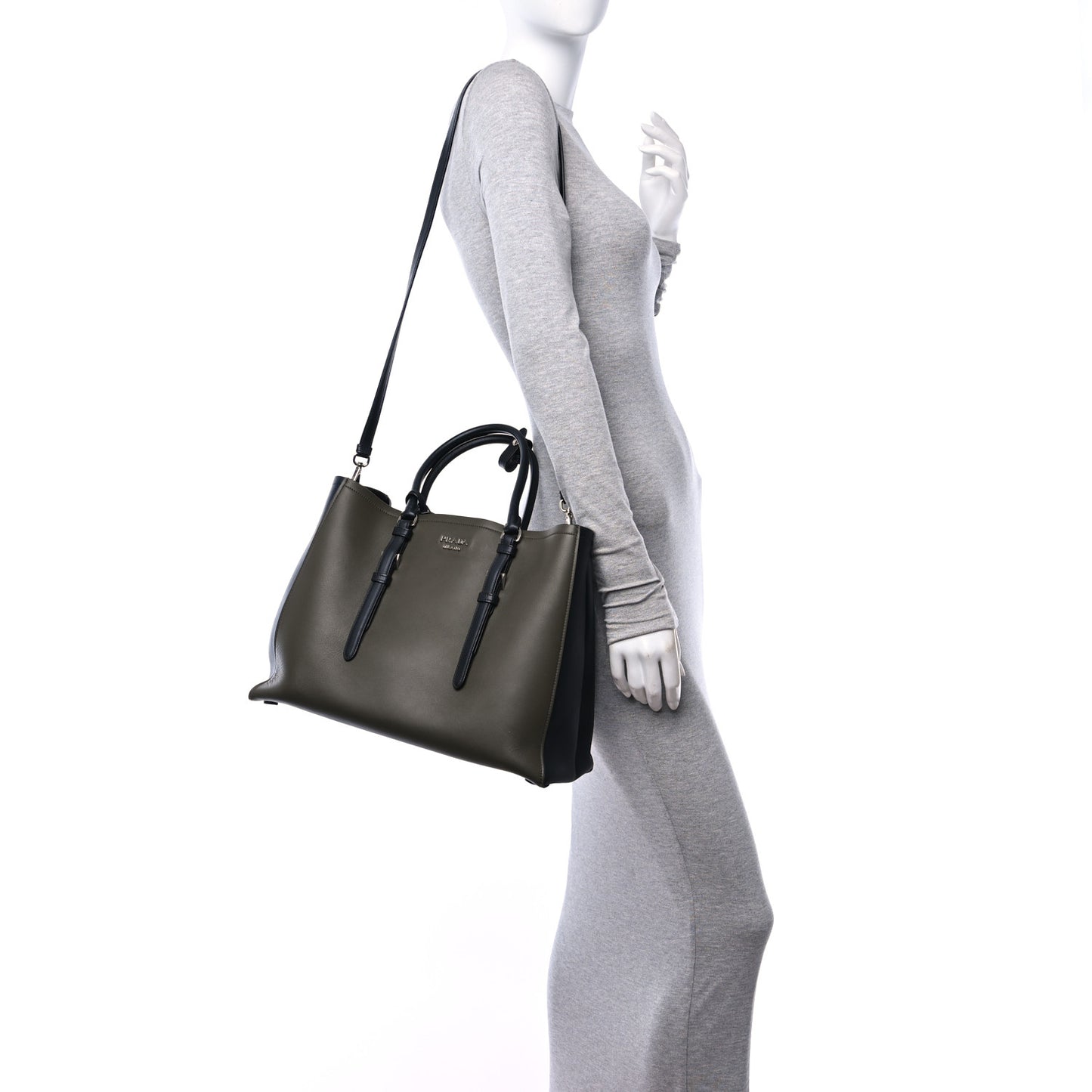 City Calf Double Bag Black Green