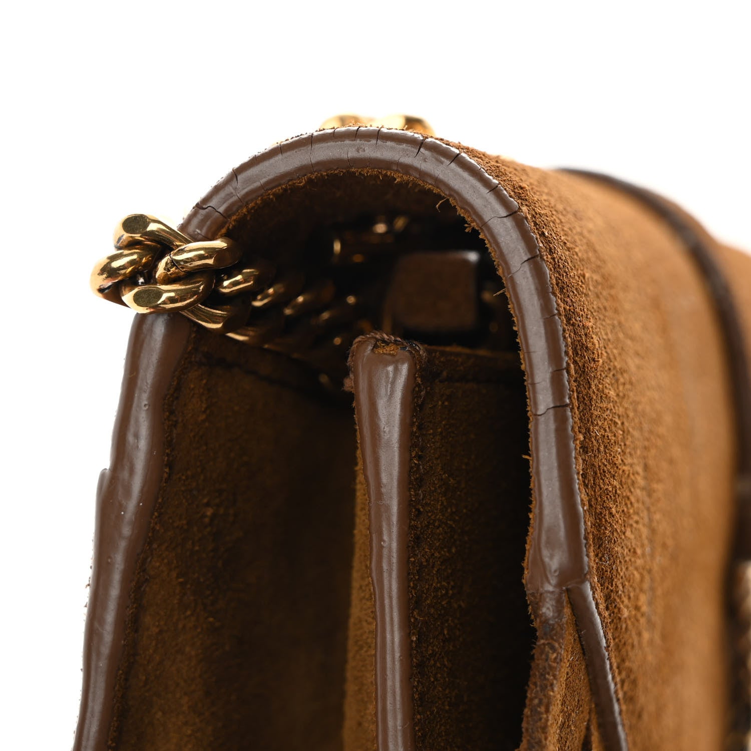 Saint Laurent Suede Fringe Baby Monogram Satchel Light Ocre 5 of 14