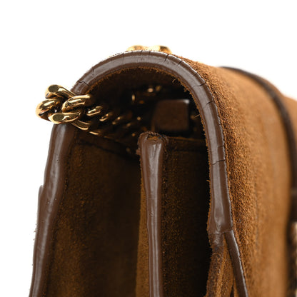 Saint Laurent Suede Fringe Baby Monogram Satchel Light Ocre 5 of 14