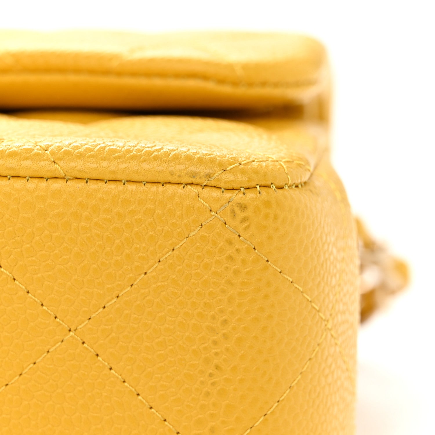Chanel Caviar Quilted Jumbo Double Flap Yellow 11 of 11