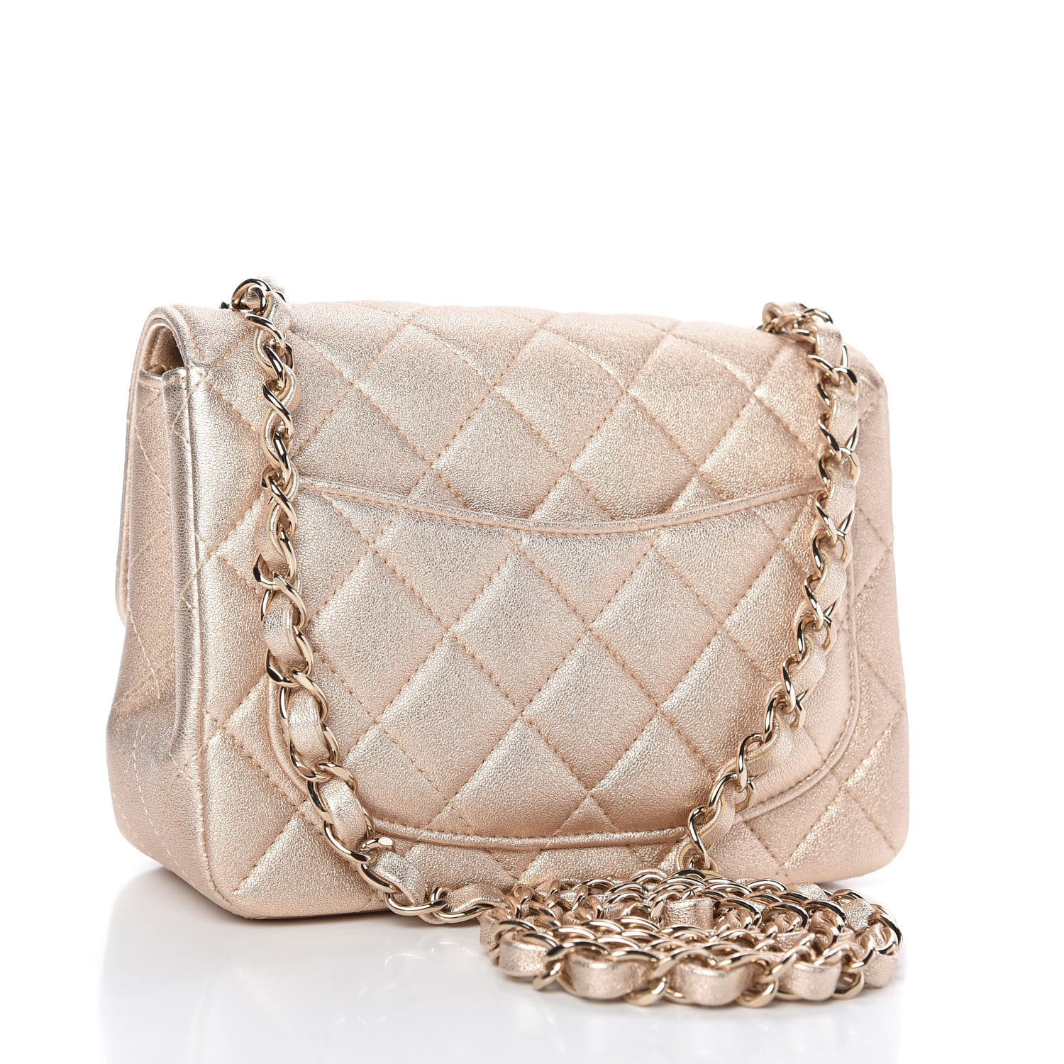 Chanel Metallic Lambskin Quilted Mini Square Flap Gold 3 of 11