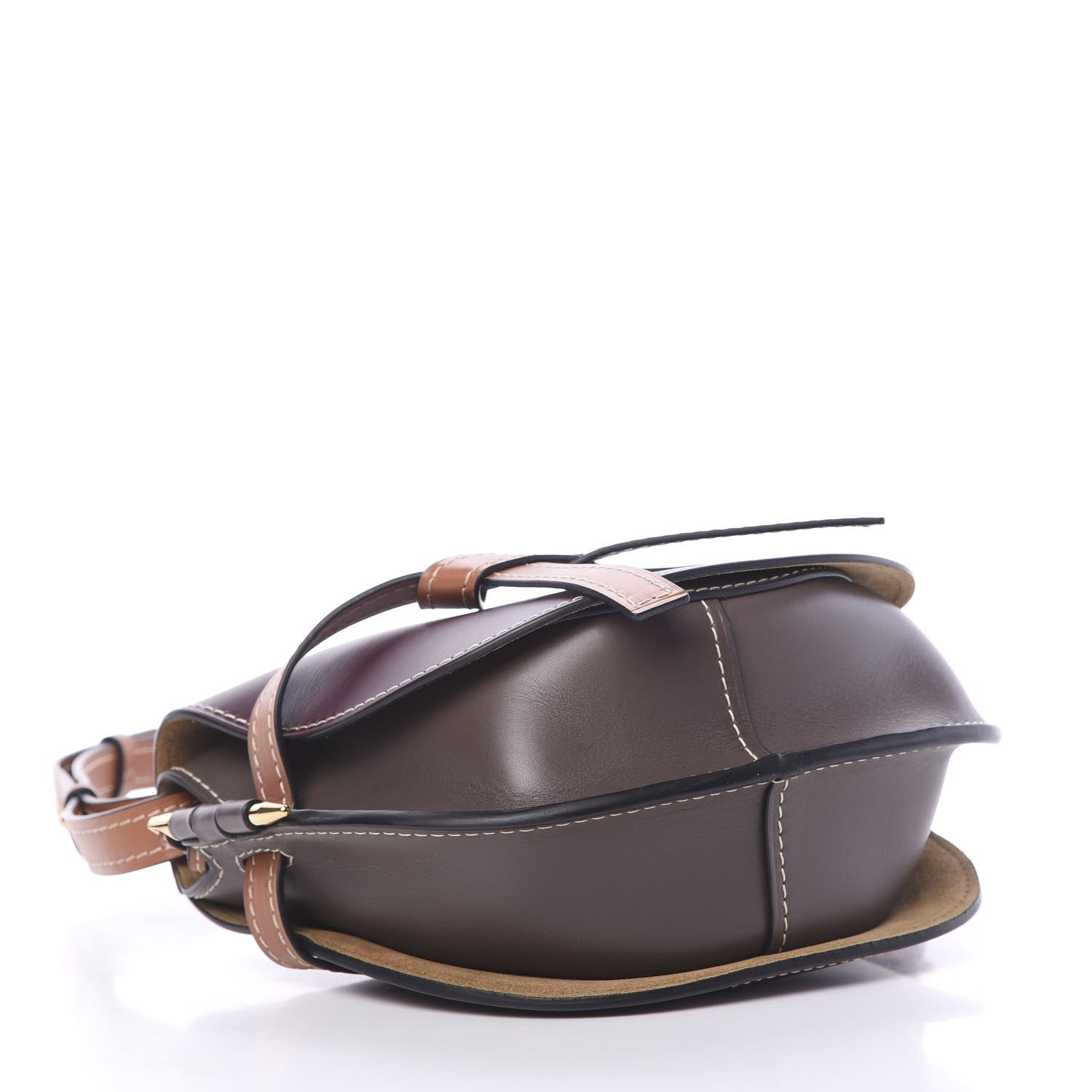 Loewe Calfskin Small Gate Crossbody Bag Oxblood Tan 3 of 9