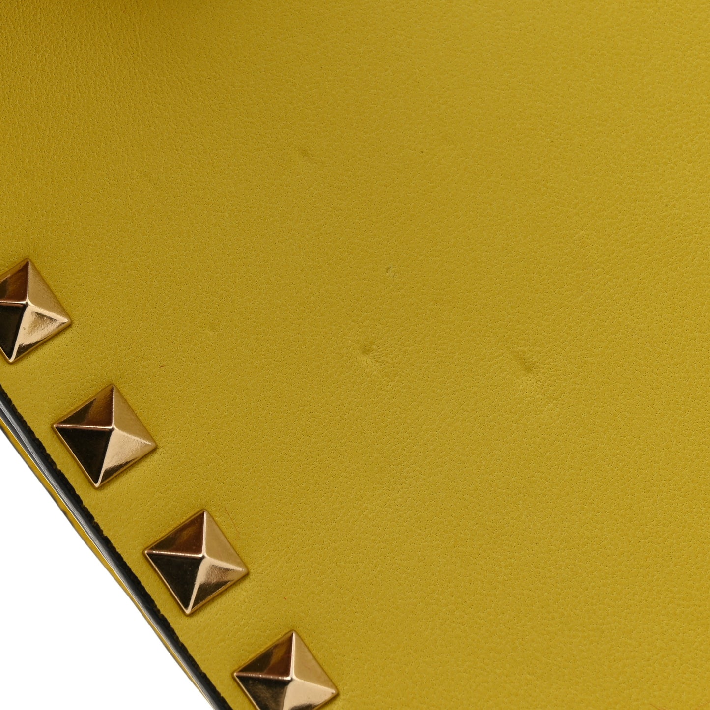 Nappa Rockstud Wristlet Clutch Naples Yellow